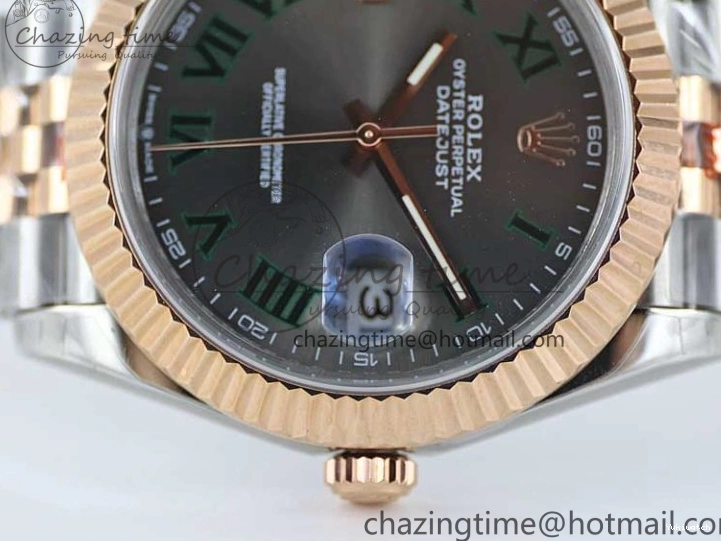VR3235 904L Green on 126331 Edition Dial SS Bracelet RG Best 41 Steel TWF Jubilee 1:1 RG SS DateJust Roman Gray 0421
